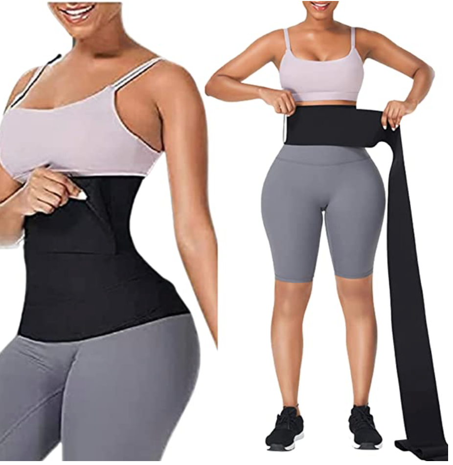 Waist Trainer For Women Under Clothes Waist Bandage Wrap With Loop Tummy  Wraps For Stomach Free Size