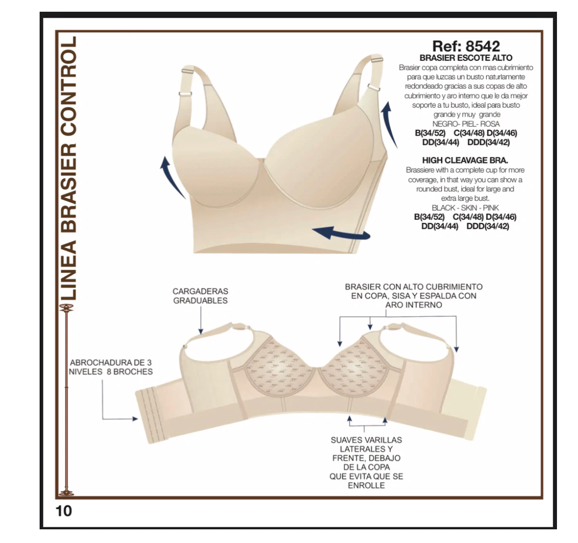 UPlady High Compression Extra Firm Full Cup Shape Push Up Bra Sz