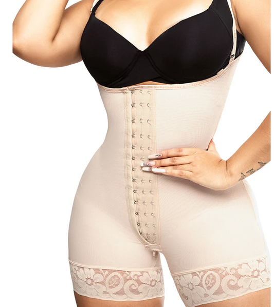 1566 ANN M Magic Buttocks Cold Therapy Short Girdle with thick straps 3 row  hooks Magic