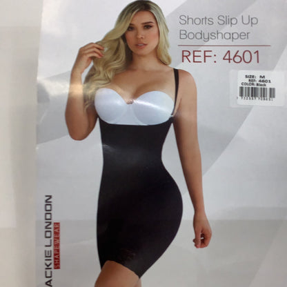 ON SALE 4601 JACKIE L Full Bodyshaper Slip Up W/ Thin Straps & Shorts